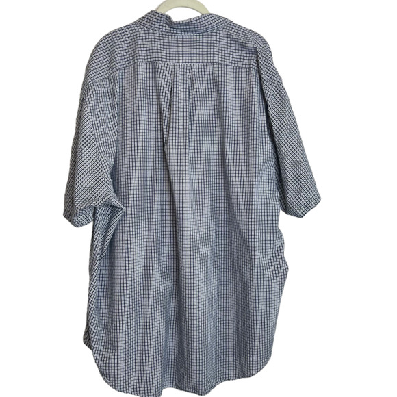 Ralph Lauren Jeans Co Mens Short Sleeve Button Up Shirt XXL Navy Plaid Cotton - Picture 4 of 6